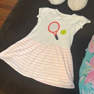 Rabbit Skins White and Pink Tennis Dress